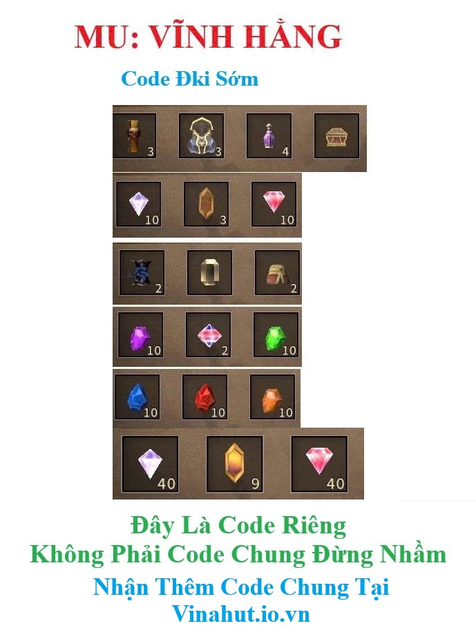 Full Bộ 5 Code Đăng Ký Sớm